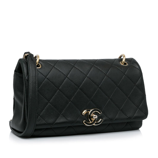 Chanel Large Lambskin Twist Chain Enamel CC Flap