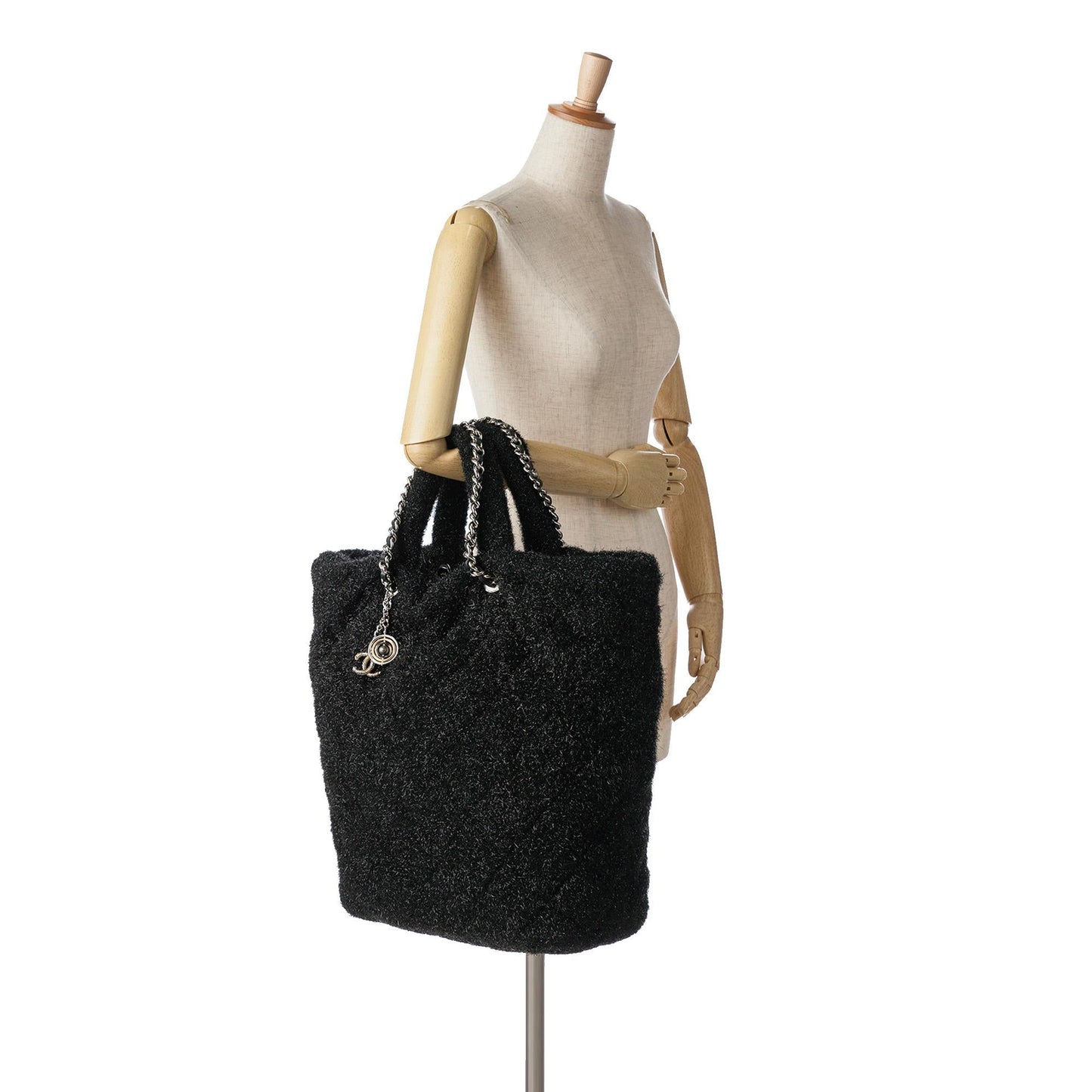 Chanel Large Quilted Knit Pluto Glitter Satchel