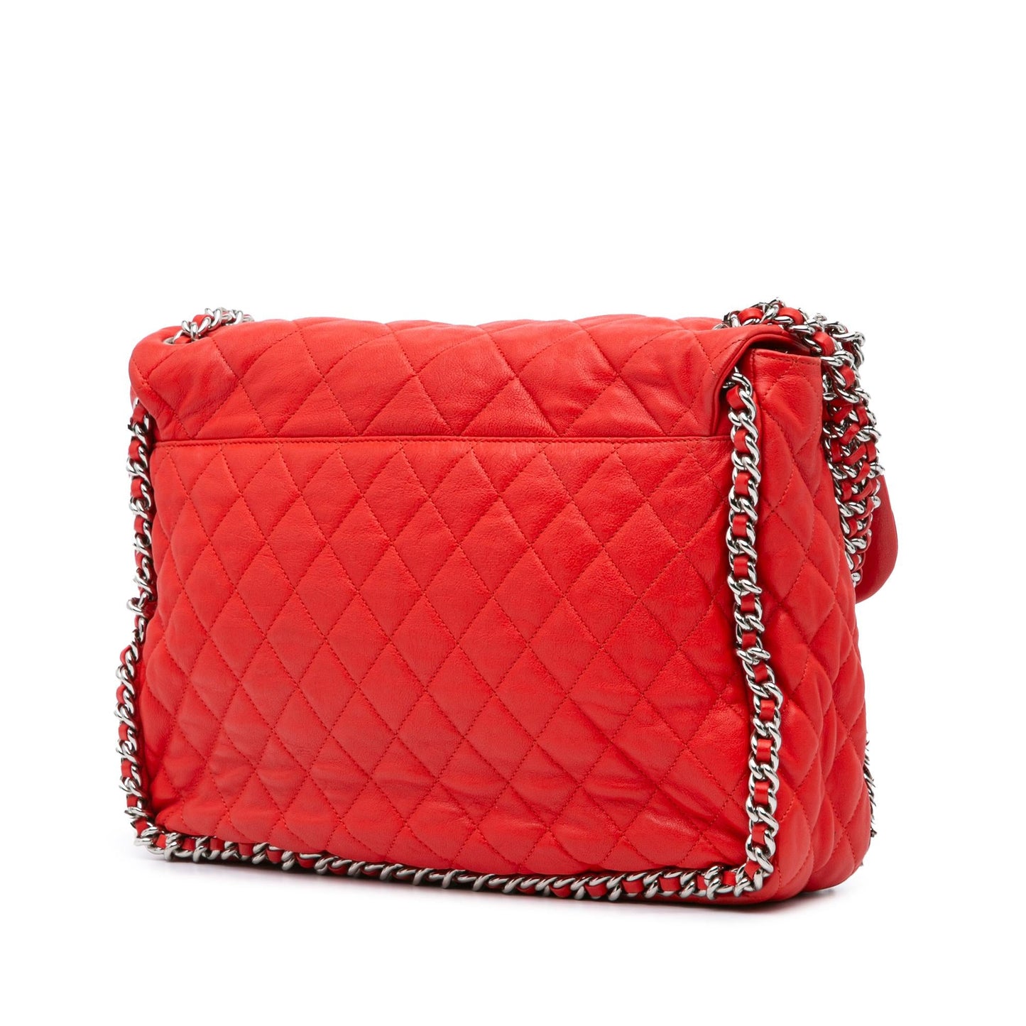 Chanel Maxi Washed Lambskin Chain Around Flap