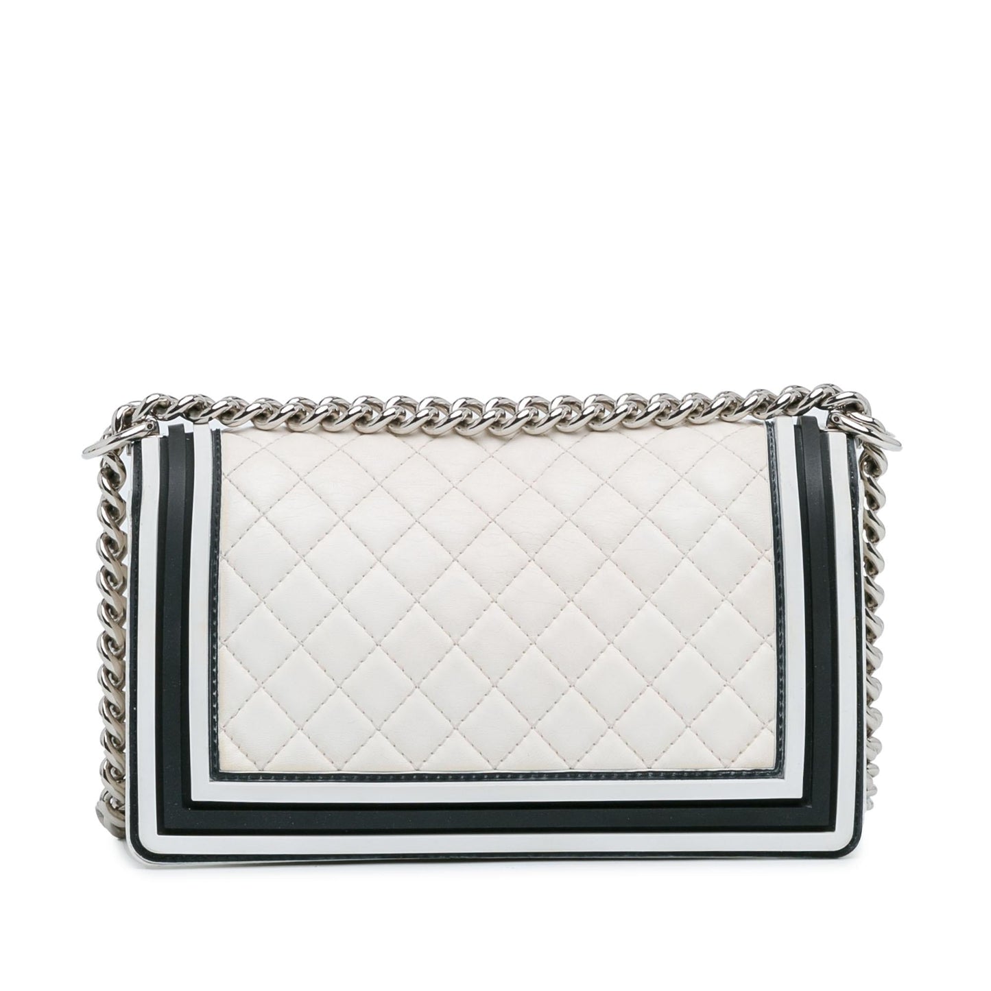 Chanel Medium Bicolor Lambskin and Rubber Boy Flap