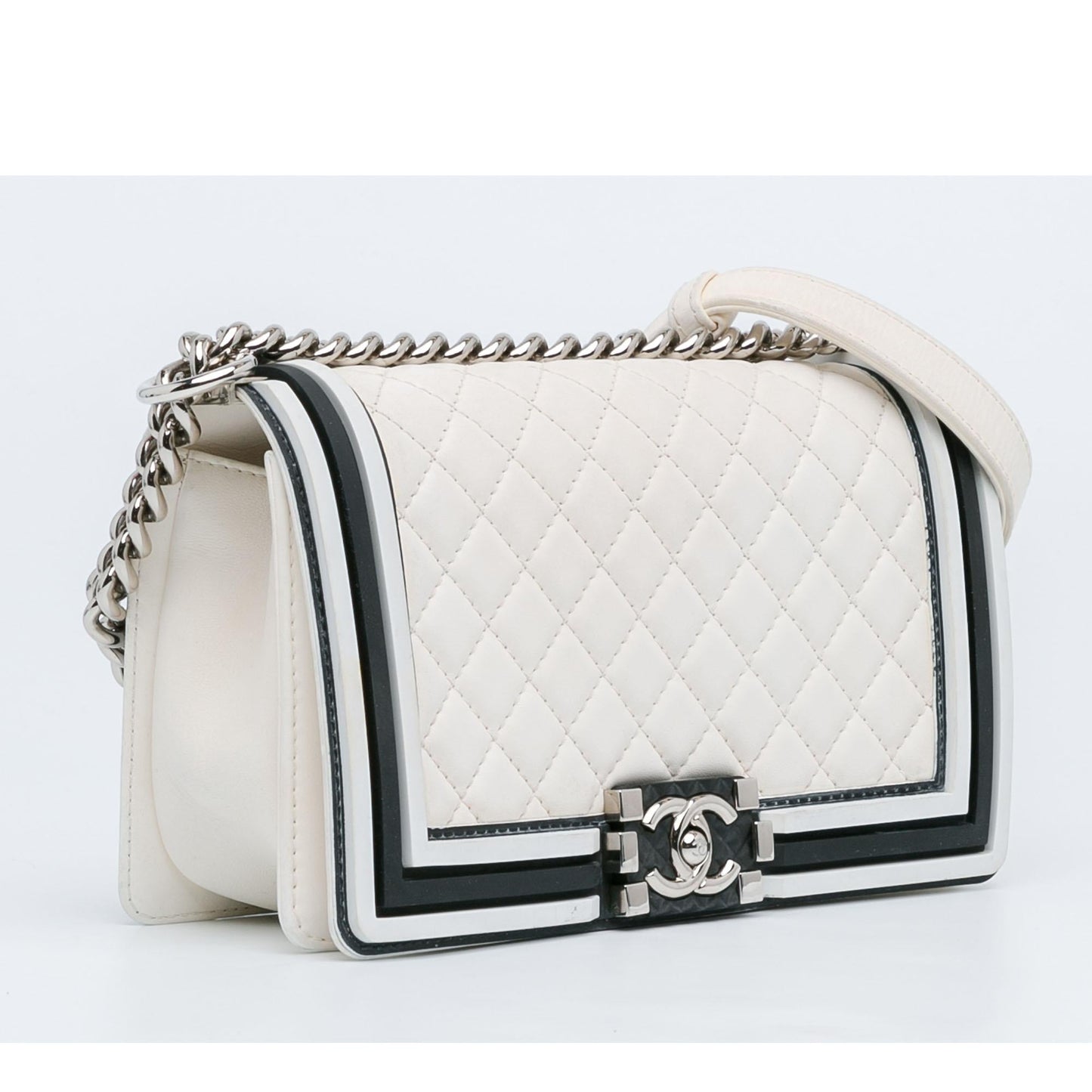 Chanel Medium Bicolor Lambskin and Rubber Boy Flap