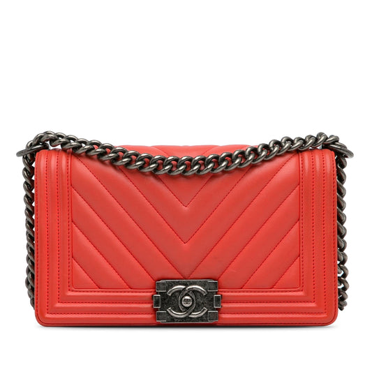 Chanel Medium Calfskin Chevron Boy Flap