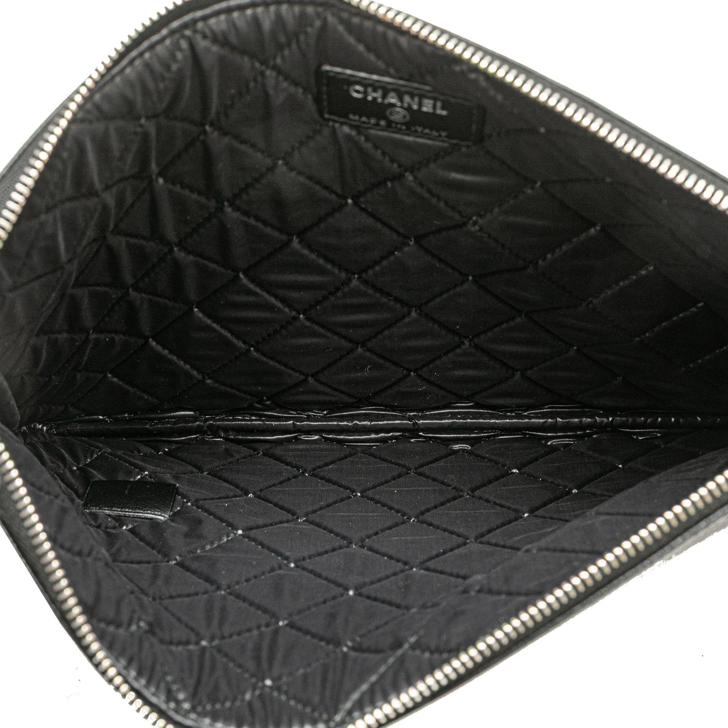 Chanel Medium Caviar Deauville Studded O Case Clutch