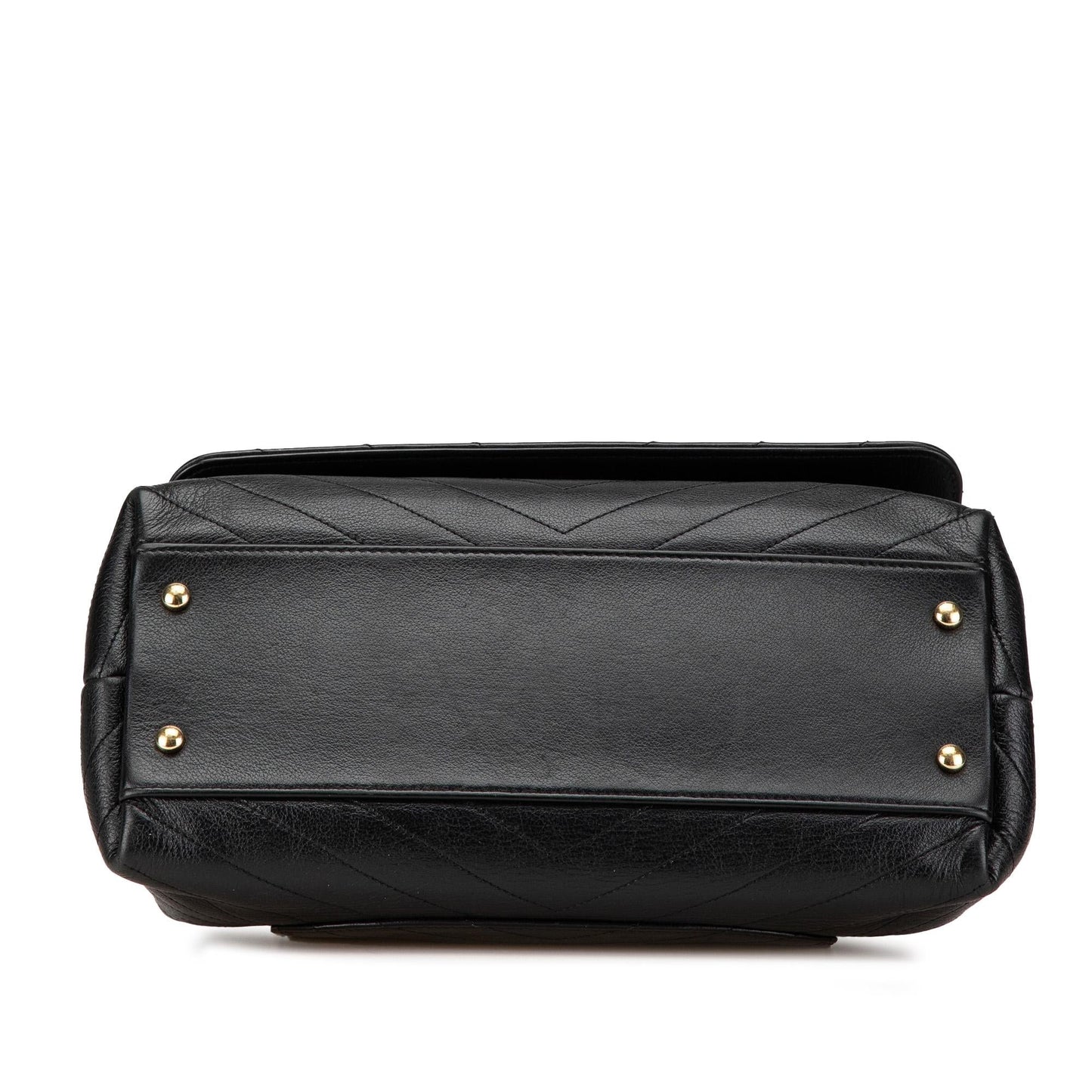 Chanel Medium Chevron Calfskin Elaphe Stitched Chic Top Handle Flap