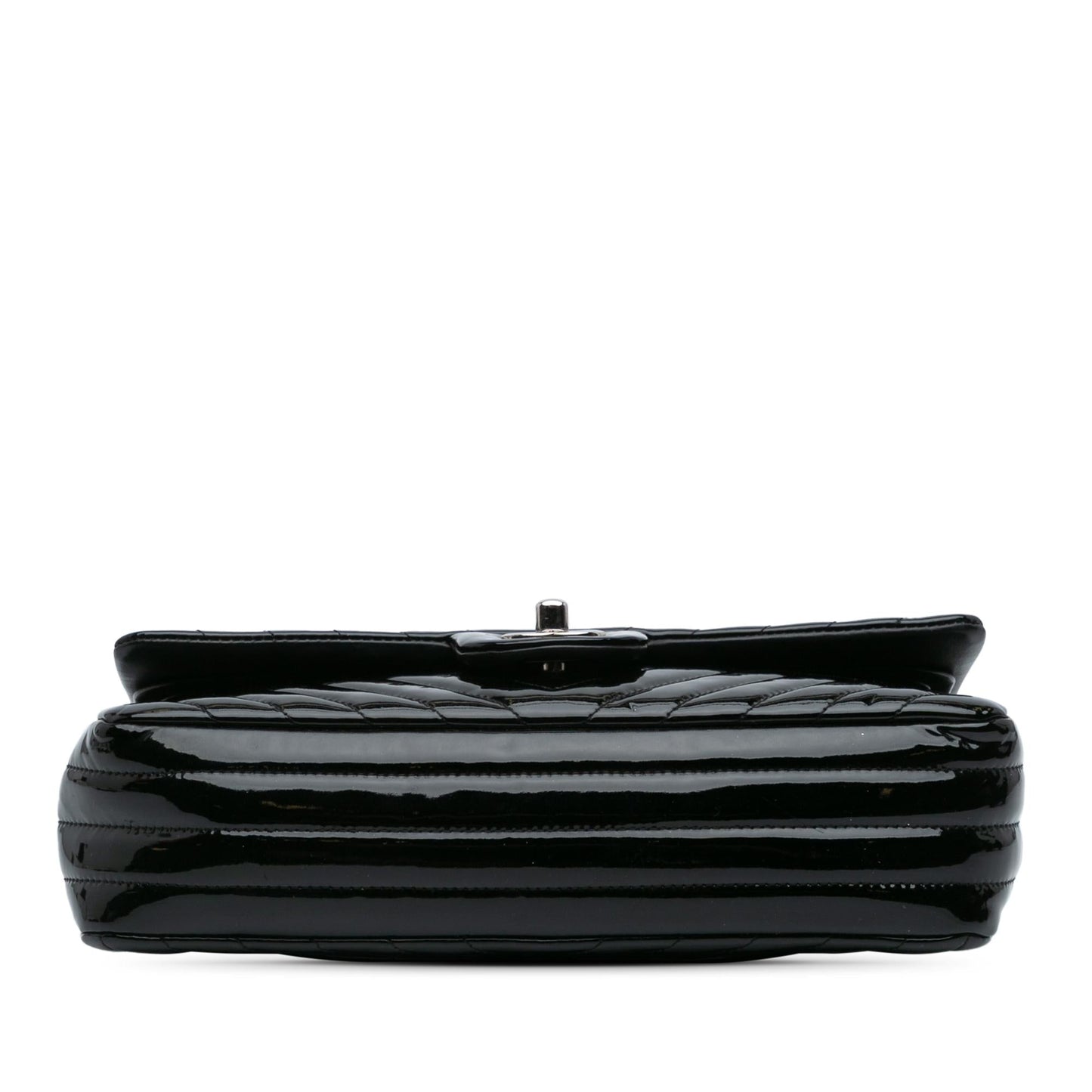 Chanel Medium Classic Chevron Patent Double Flap
