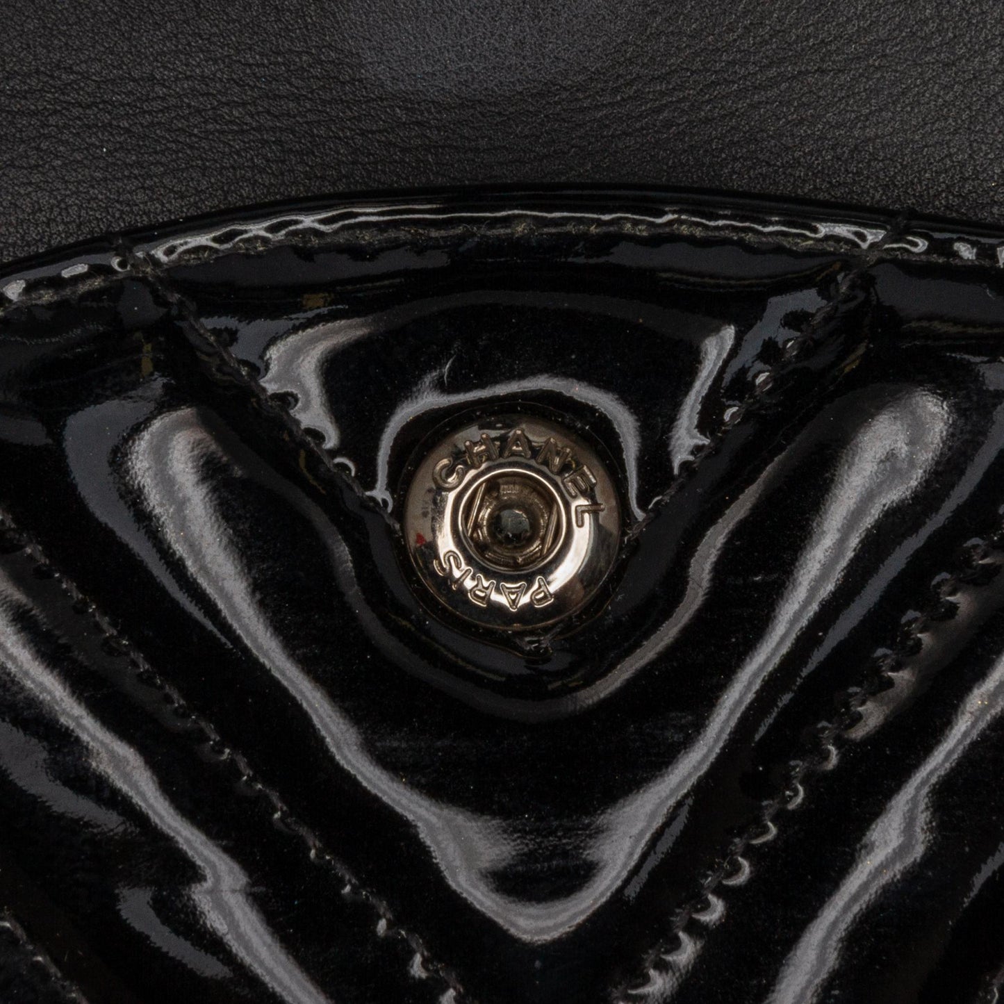 Chanel Medium Classic Chevron Patent Double Flap