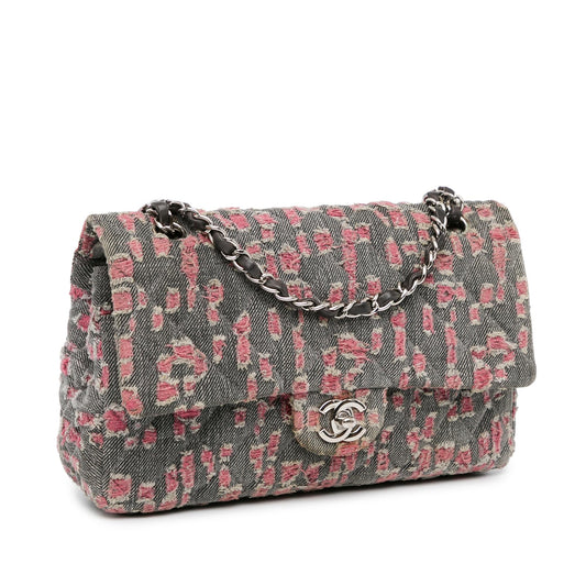 Chanel Medium Classic Distressed Denim Double Flap