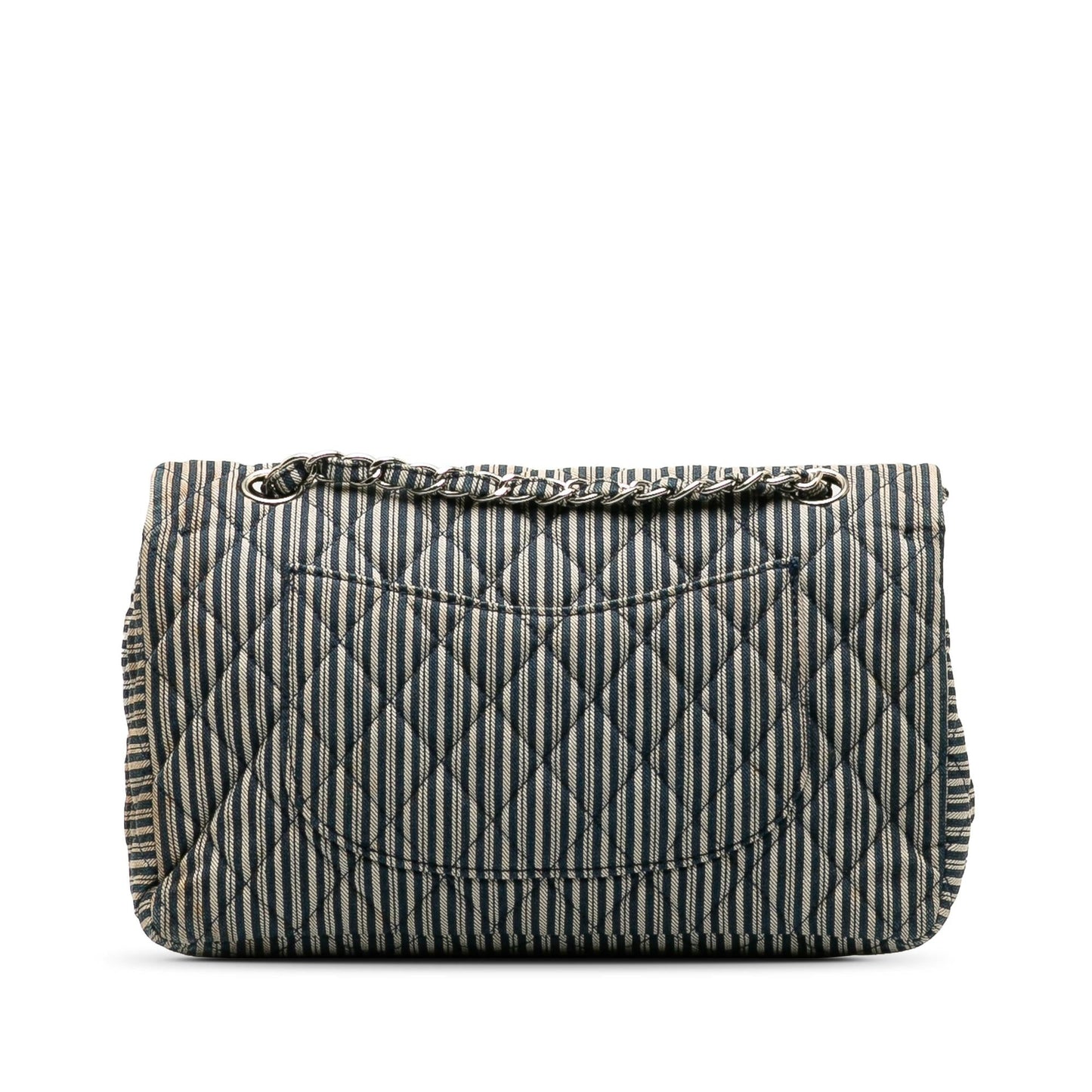 Chanel Medium Cotton Striped Double Flap
