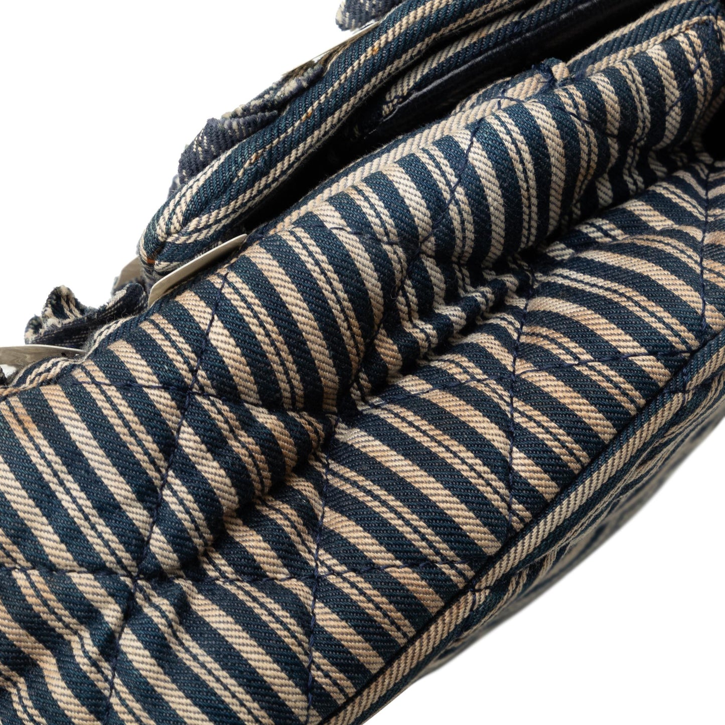 Chanel Medium Cotton Striped Double Flap