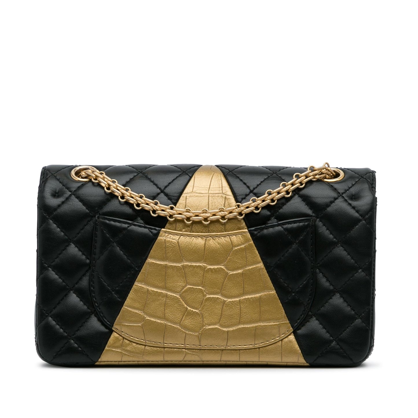 Chanel Medium Croc Embossed Lambskin 2.55 Reissue Double Flap Bag
