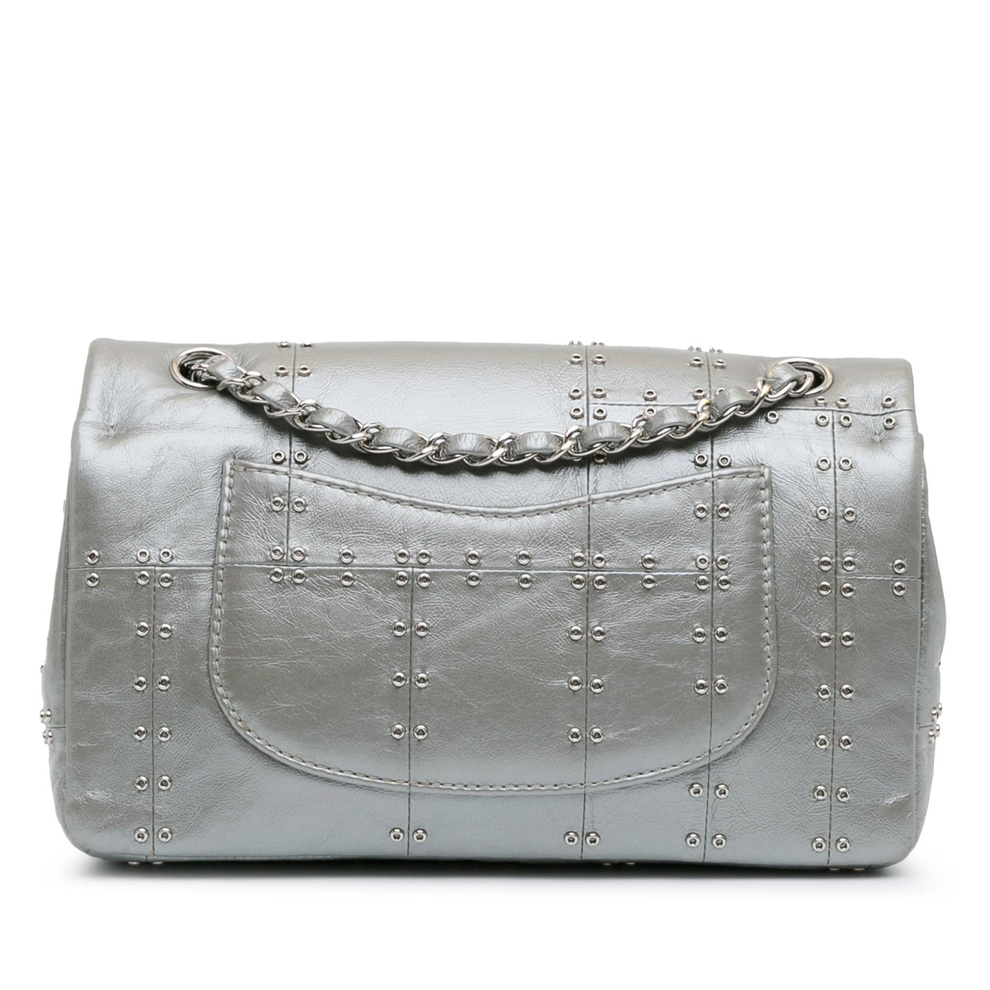 Chanel Medium Glazed Calfskin Grommet Embellished Airline Double Flap (SHG-fbozO4)