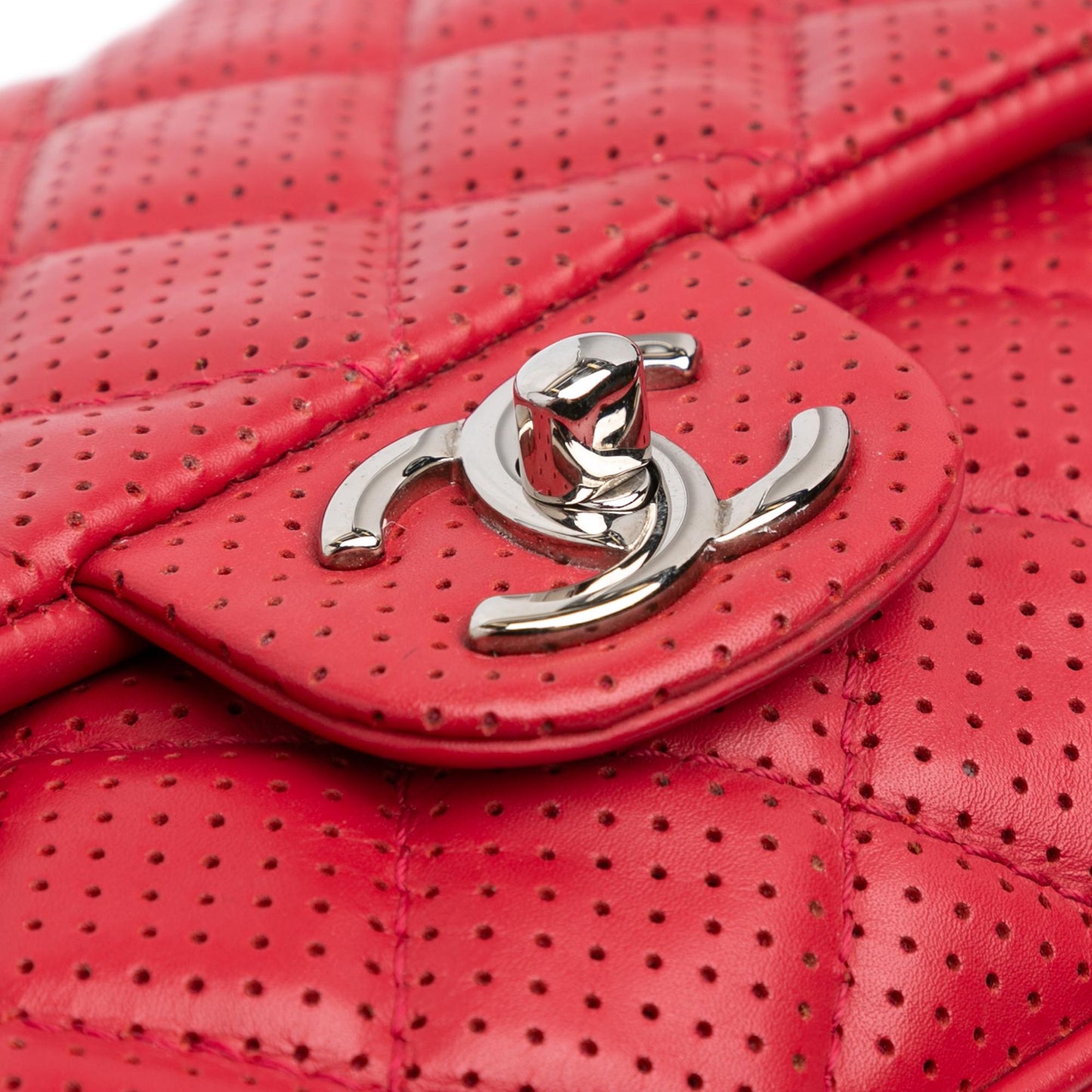 Chanel Medium Perforated Lambskin Punch Flap
