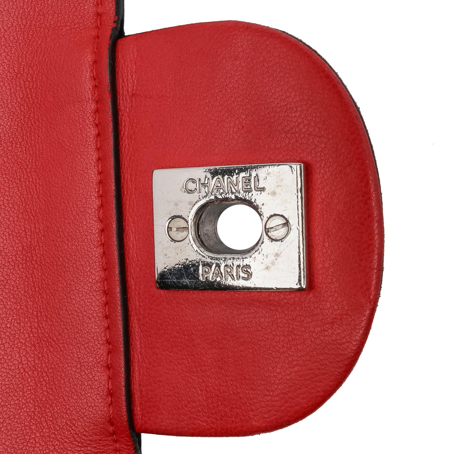 Chanel Medium Quilted Lambskin Grosgrain Two Tone Flap