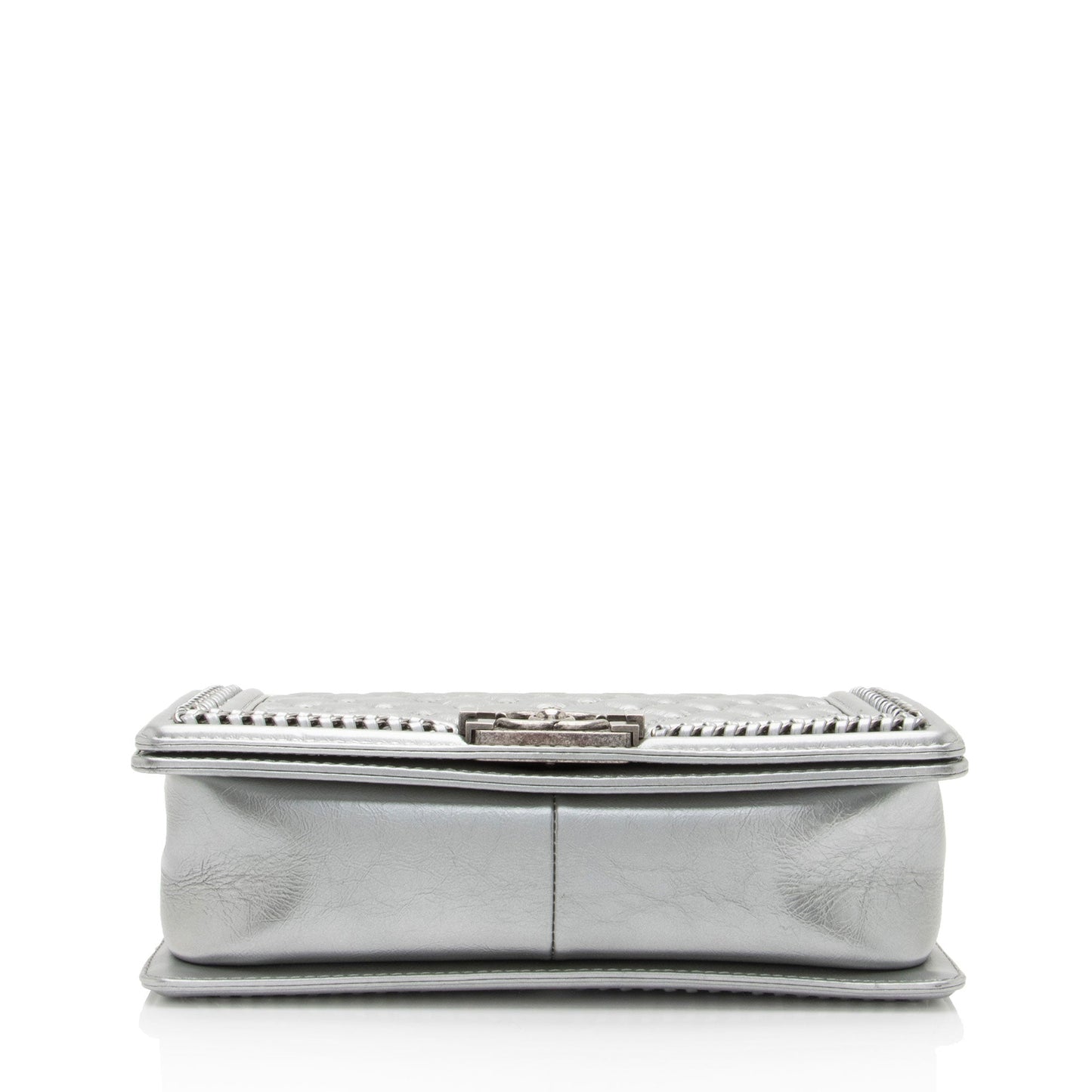 Chanel Metallic Aged Calfskin Chain Top Handle Medium Boy Bag (SHF-RO5g92)