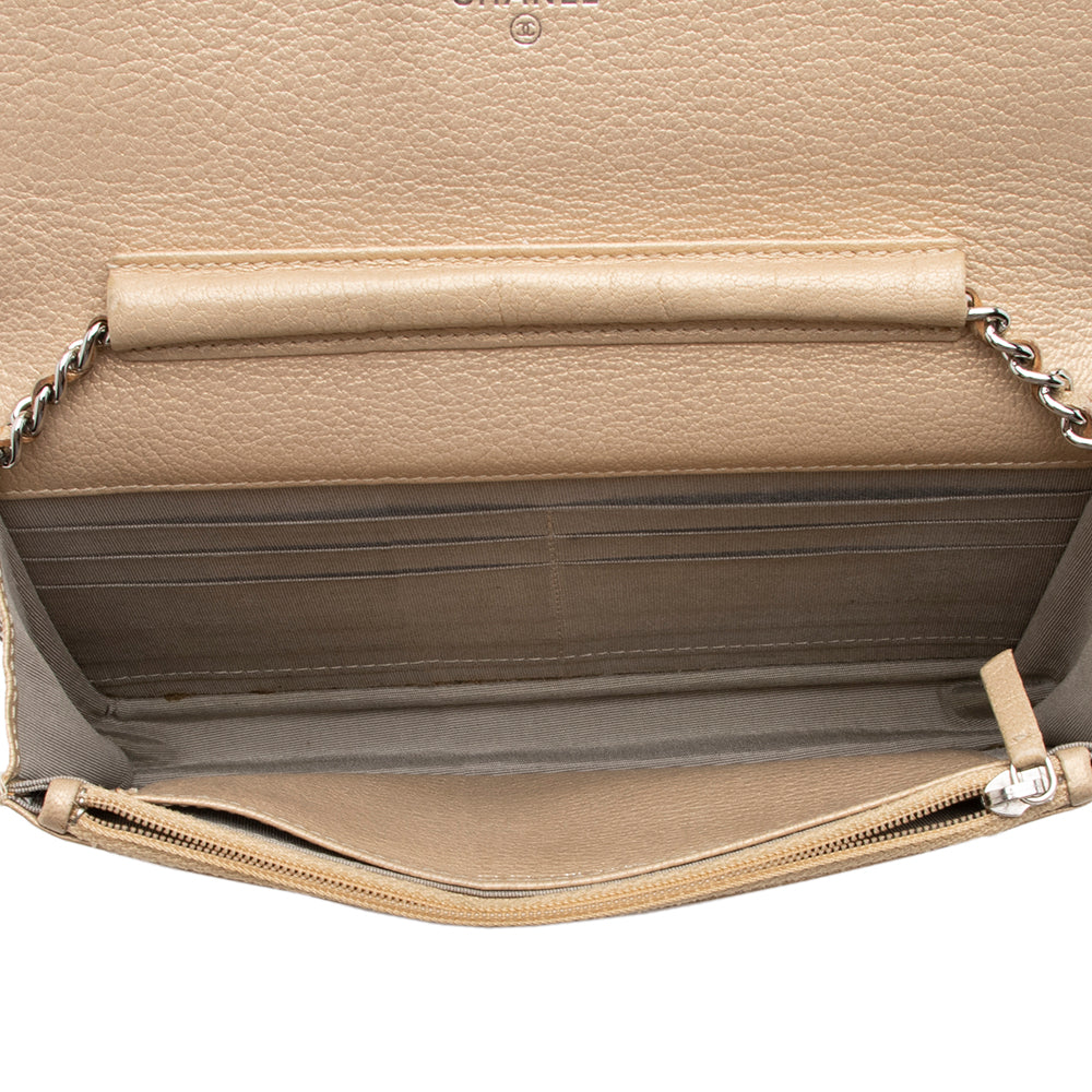 Chanel Metallic Calfskin Diamond Stitch Wallet on Chain Bag - FINAL SALE (SHF-15863)