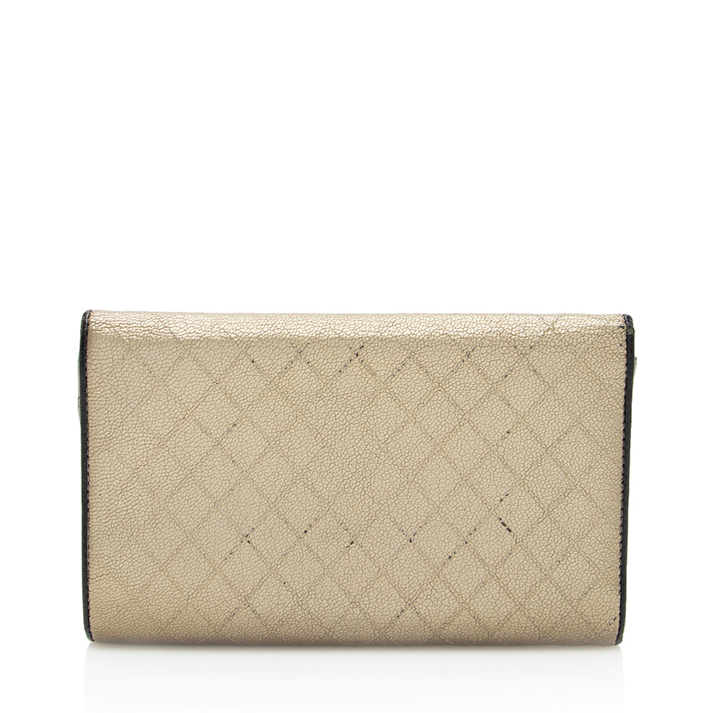 Chanel Metallic Calfskin Flap Wallet (SHF-19801)