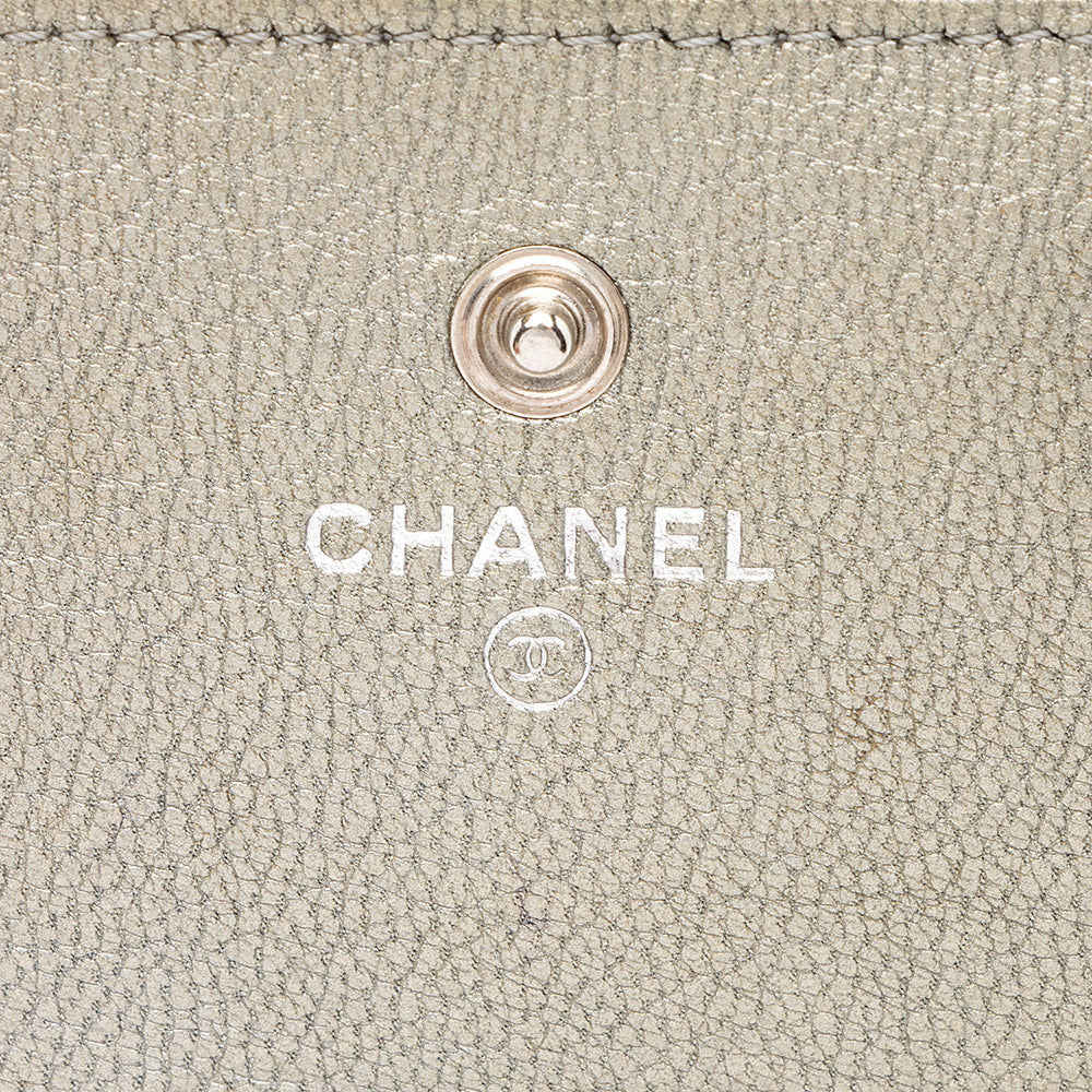 Chanel Metallic Calfskin Flap Wallet (SHF-19801)