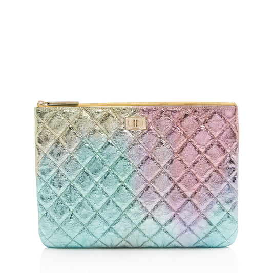 Chanel Metallic Calfskin Rainbow Reissue Pouch (SHF-Iy12ka)
