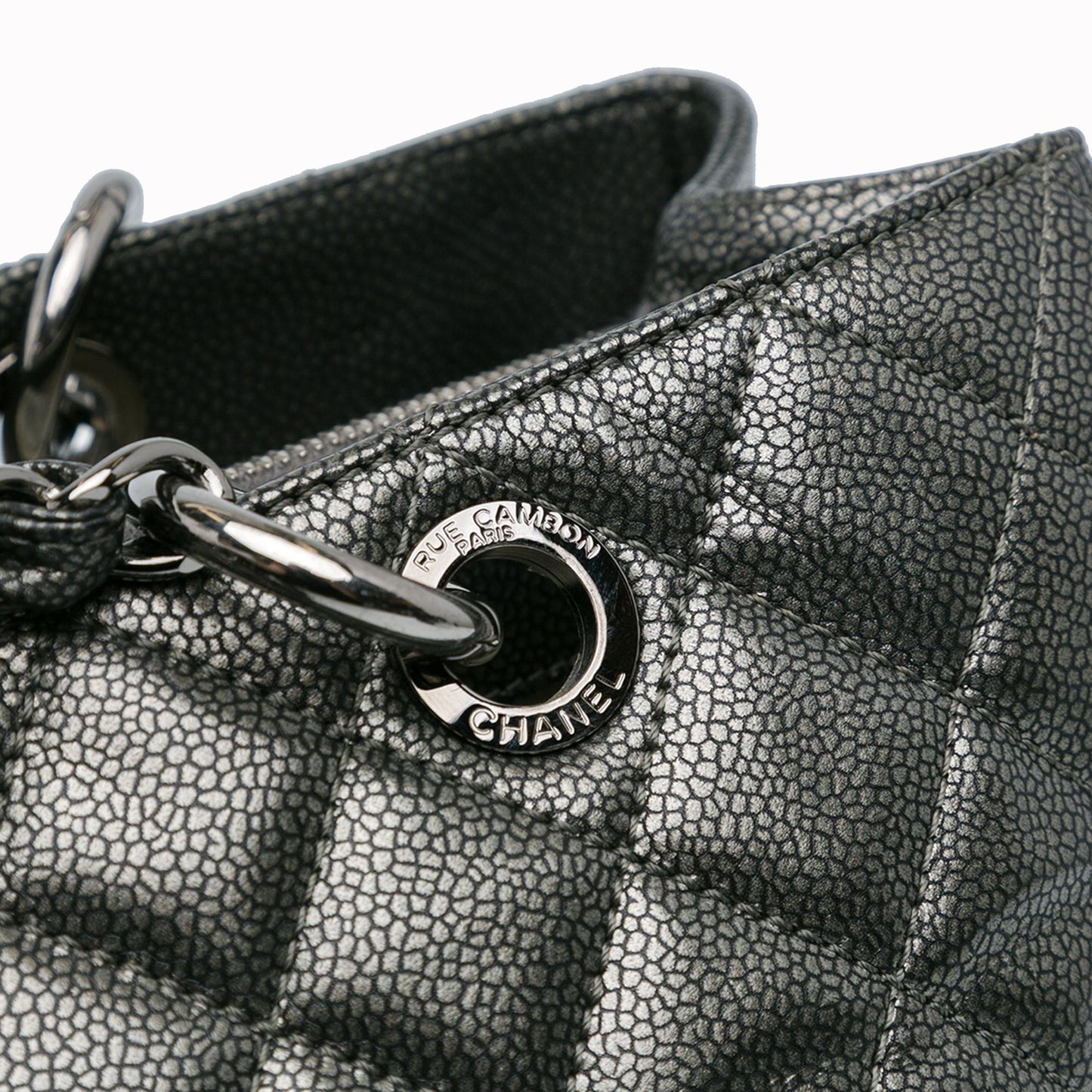 Chanel Metallic Caviar Grand Shopping Tote