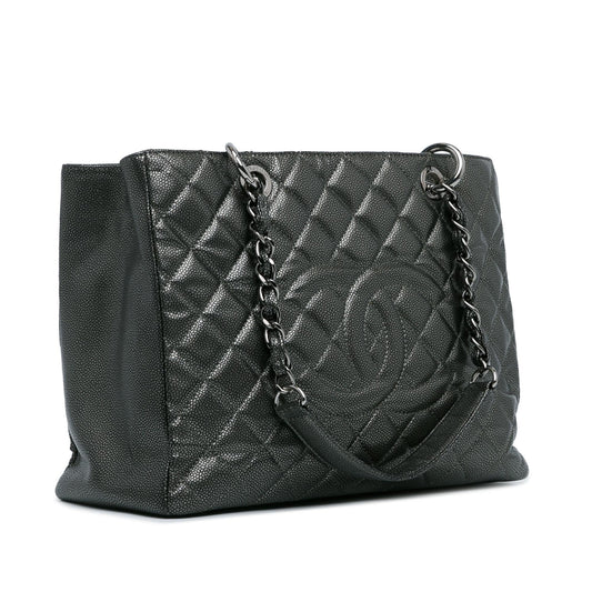 Chanel Metallic Caviar Grand Shopping Tote
