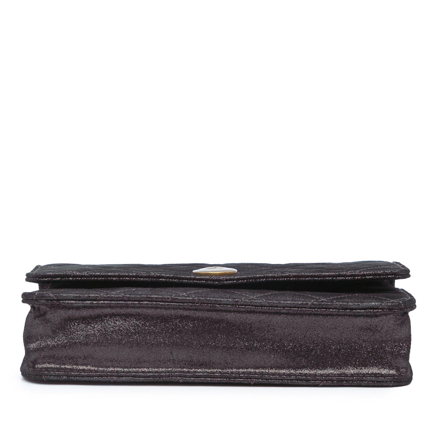 Chanel Metiers d’Art Quilted Iridescent Lambskin Tartan Button Wallet On Chain