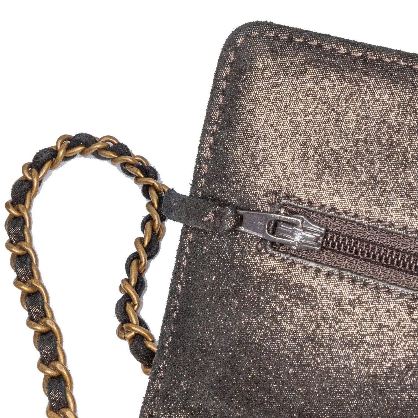 Chanel Metiers d’Art Quilted Iridescent Lambskin Tartan Button Wallet On Chain