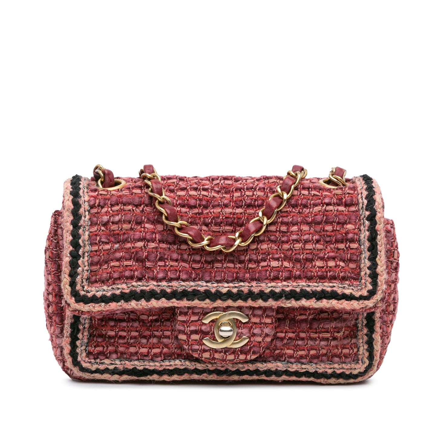 Chanel Mini Braided Classic Tweed Single Flap Bag