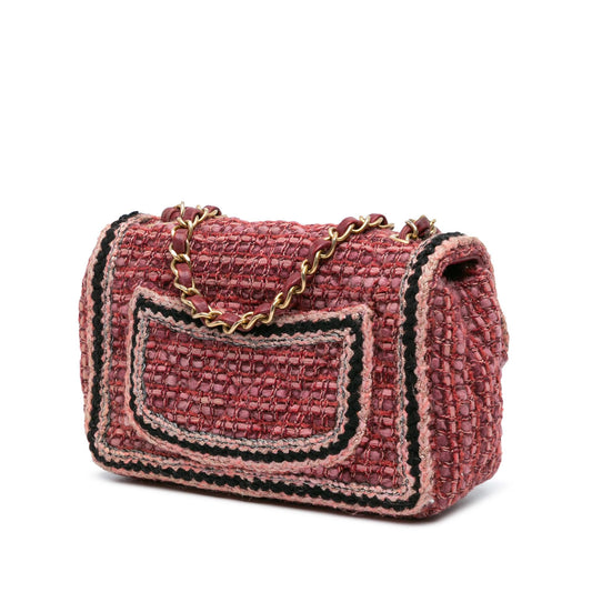 Chanel Mini Braided Classic Tweed Single Flap Bag