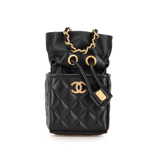 Chanel Mini Calfskin Square Drawstring Bucket Bag (SHG-wJSkso)