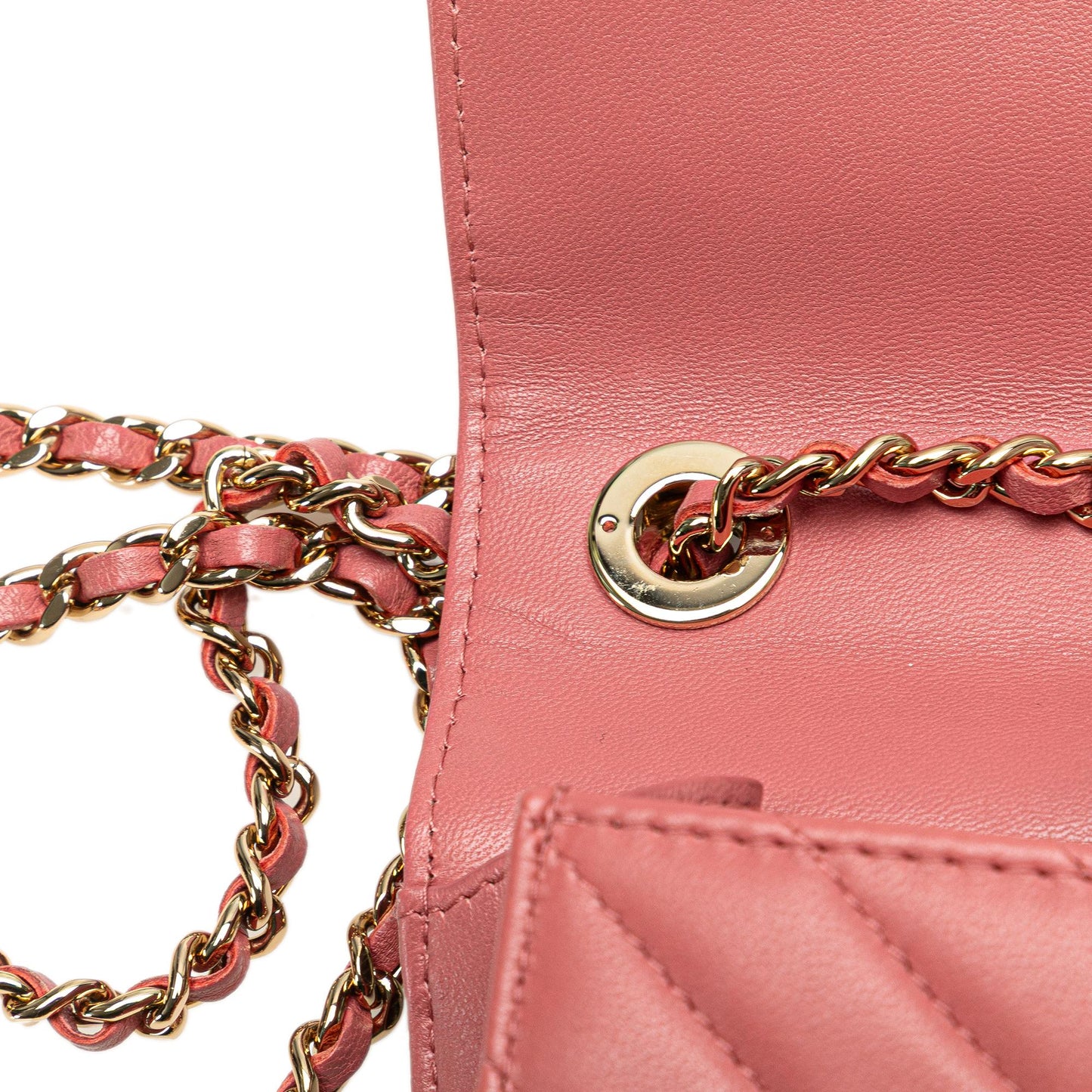 Chanel Mini Chevron Lambskin Trendy CC Chain Wallet