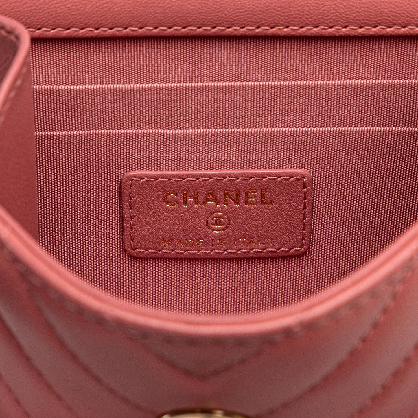 Chanel Mini Chevron Lambskin Trendy CC Chain Wallet