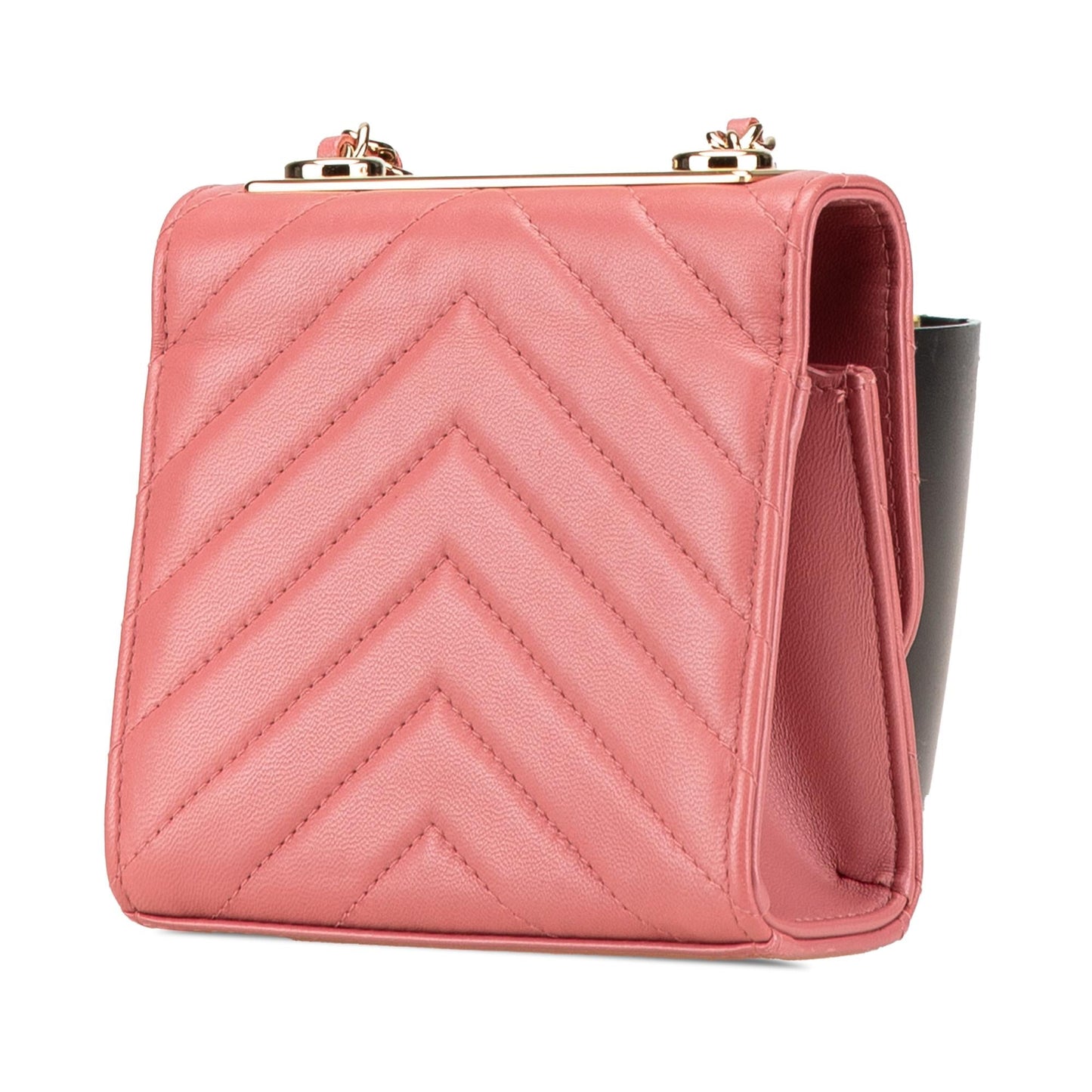 Chanel Mini Chevron Lambskin Trendy CC Chain Wallet