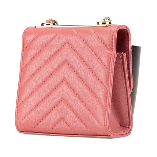 Chanel Mini Chevron Lambskin Trendy CC Chain Wallet