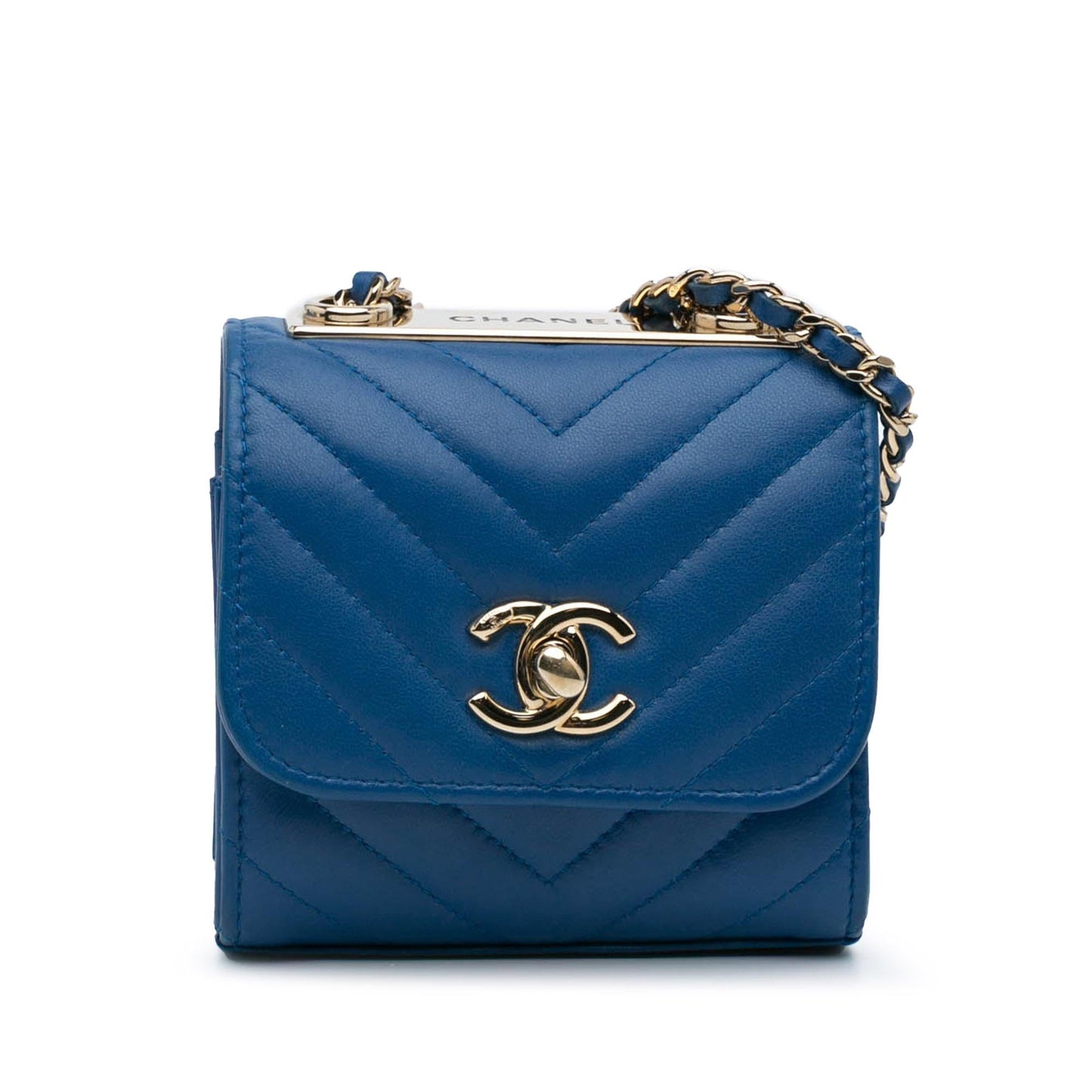Chanel Mini Chevron Lambskin Trendy CC Chain Wallet