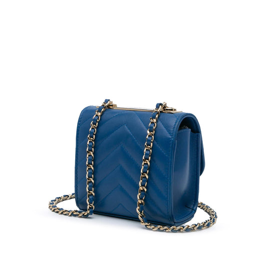 Chanel Mini Chevron Lambskin Trendy CC Chain Wallet