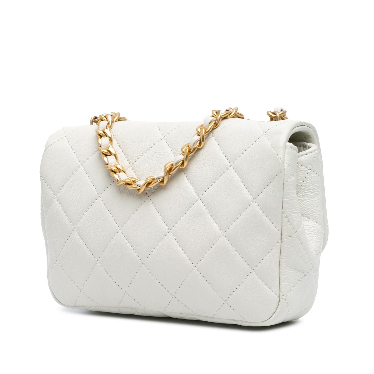 Chanel Mini Glazed Calfskin Pearl Side Flap