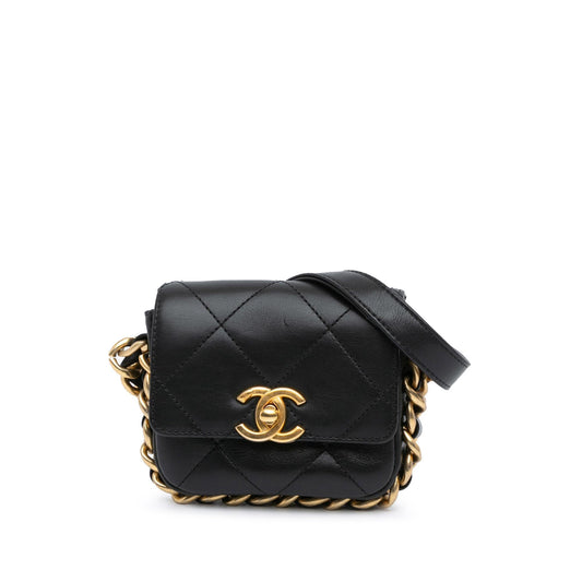 Chanel Mini Quilted Calfskin Framing Chain Flap (SHG-Igp1oA)