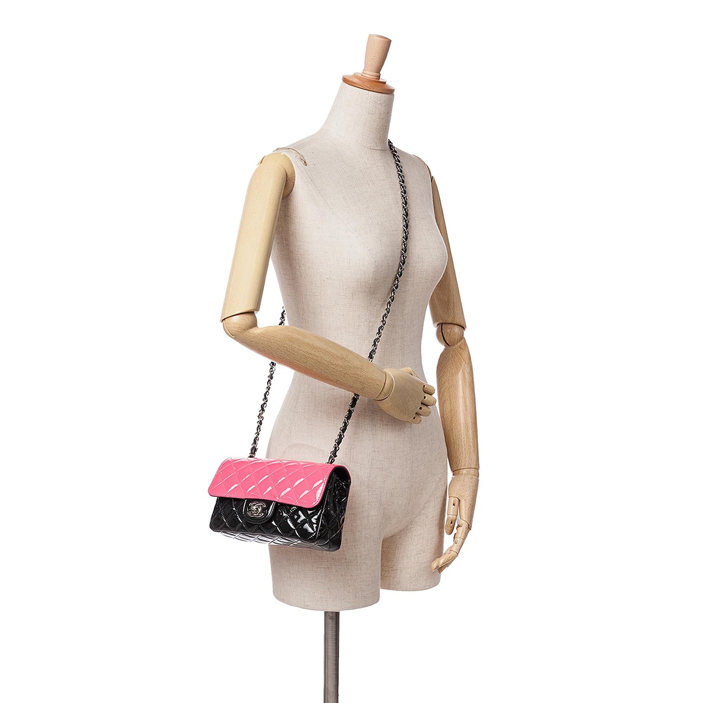 Chanel Mini Rectangular Bicolor Patent Leather Flap Bag