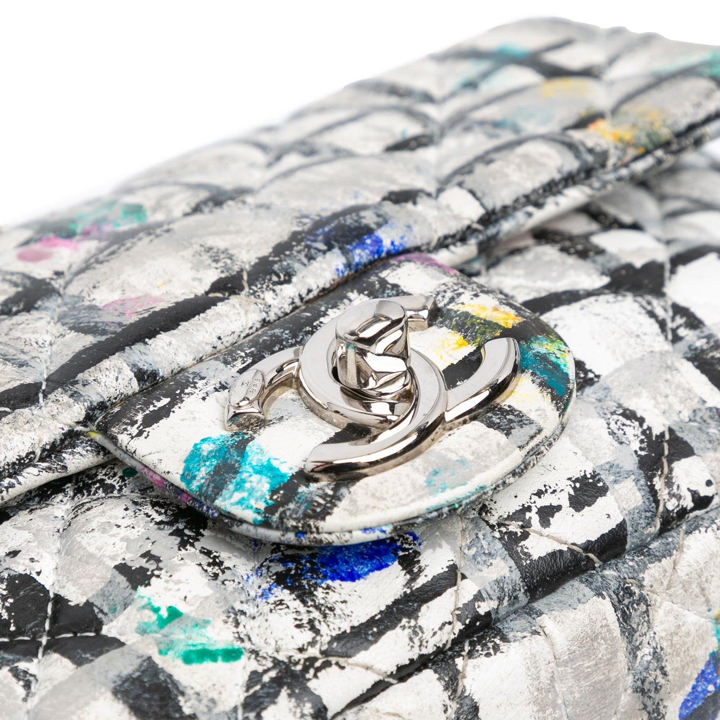 Chanel Mini Rectangular Calfskin Hand Painted Graffiti Flap