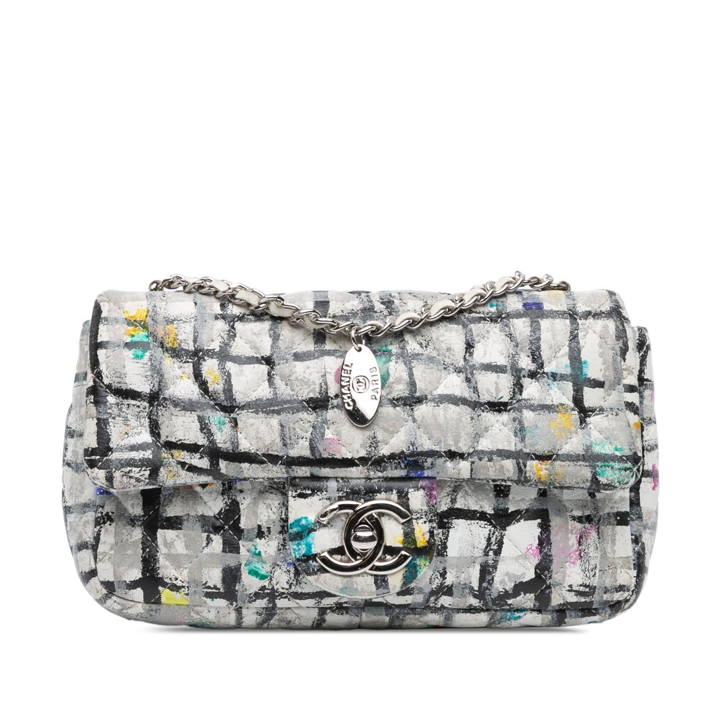 Chanel Mini Rectangular Calfskin Hand Painted Graffiti Flap