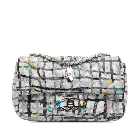 Chanel Mini Rectangular Calfskin Hand Painted Graffiti Flap