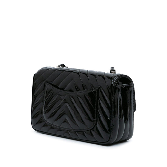 Chanel Mini Rectangular Classic Chevron Patent Single Flap