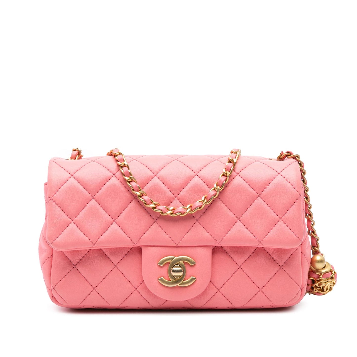 Chanel Mini Rectangular Classic Lambskin Pearl Crush Single Flap