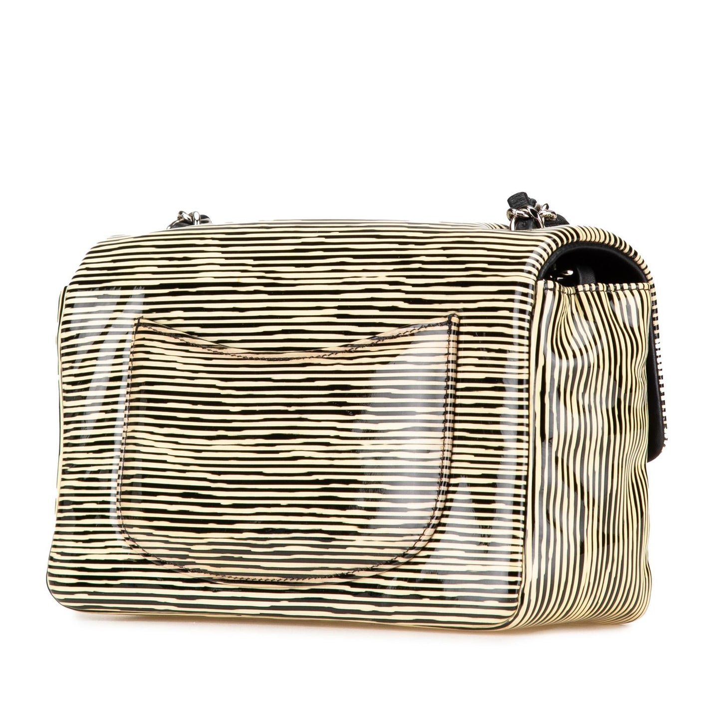 Chanel Mini Rectangular Classic Patent Striped Single Flap