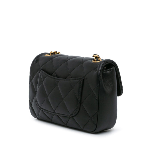 Chanel Mini Rectangular Quilted Lambskin Heart Charms Flap
