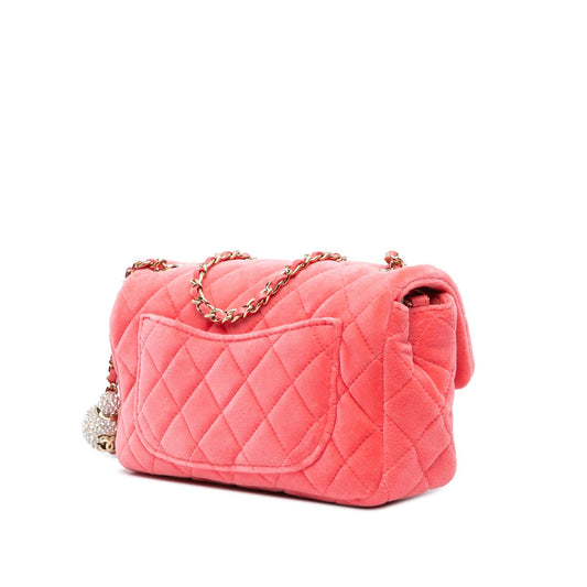 Chanel Mini Rectangular Velvet Pearl Crush Flap