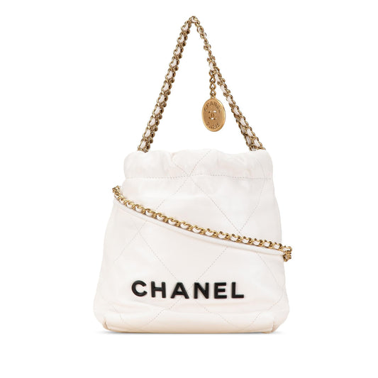 Chanel Mini Shiny Calfskin 22 Hobo (SHG-sj5j49)