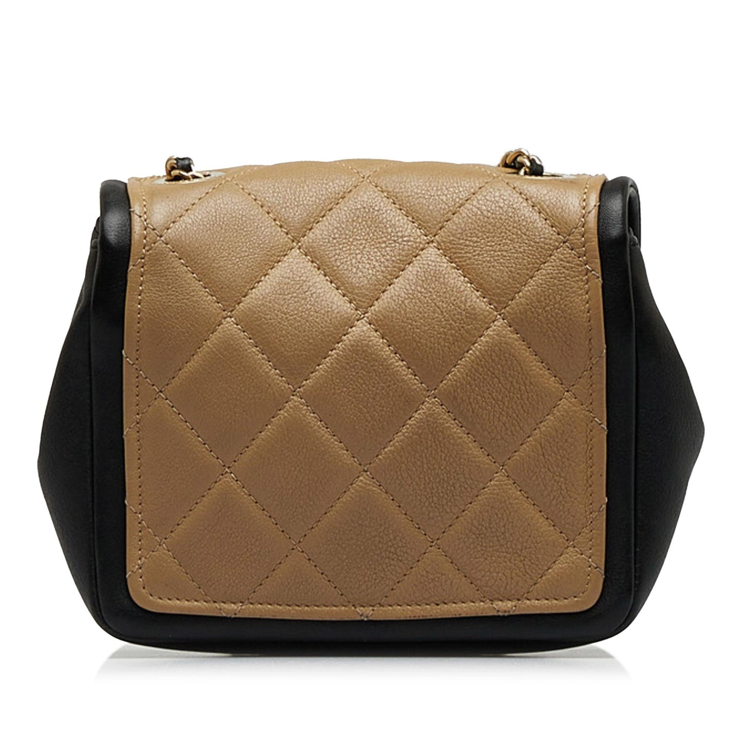 Chanel Mini Square Calfskin Graphic Flap Crossbody Bag