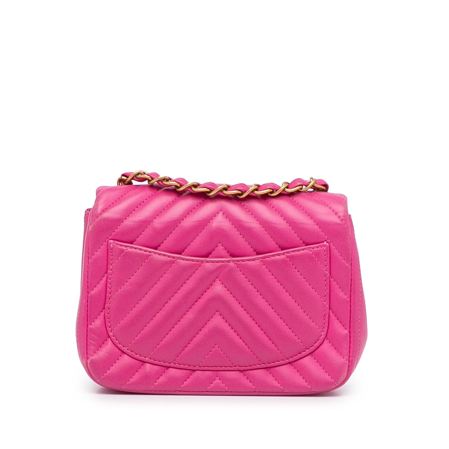 Chanel Mini Square Classic Chevron Lambskin Flap