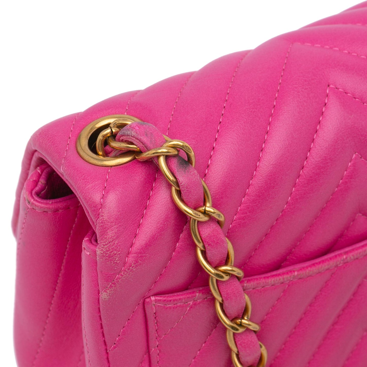 Chanel Mini Square Classic Chevron Lambskin Flap